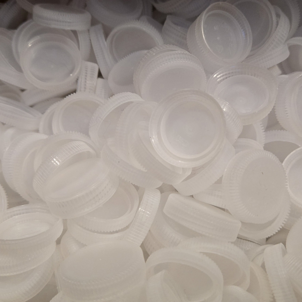 Lot Of 1700 White Clear Plastic Water Bottle Caps Multi-Purpose Arts Crafts DIY